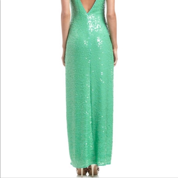 BCBGMAXAZRIA Sumner Sequin Aqua Green Dress - Picture 4 of 8